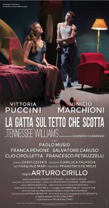 La gatta sul tetto che scotta Teatro Ambra Jovinelli Roma dal 5 al 15 marzo 2015 con Vittoria Puccini e Vinicio Marchioni
