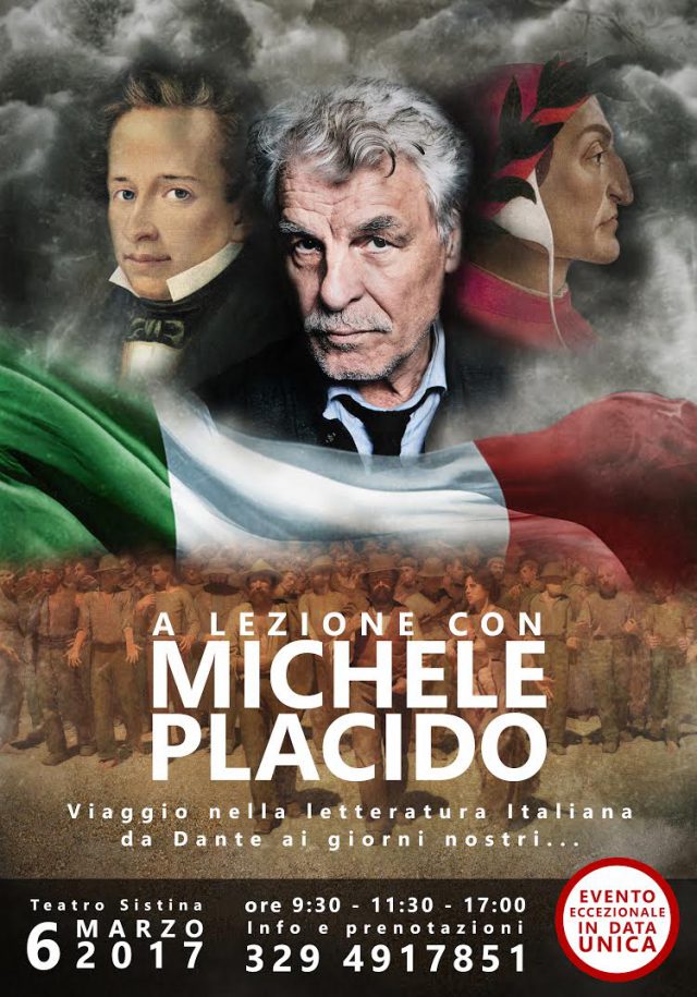 A lezione con Michele Placido teatro Sistina Roma 6 marzo 2017