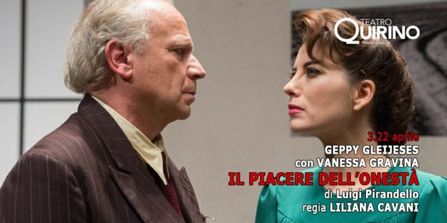 Il piacere dell’onestà Geppy Gleijeses Vanessa Gravina Teatro Quirino Roma 3 22 aprile 2018