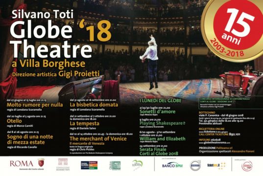 Stagione 2018 Globe Theatre Villa Borghese Roma spettacoli in Cartellone