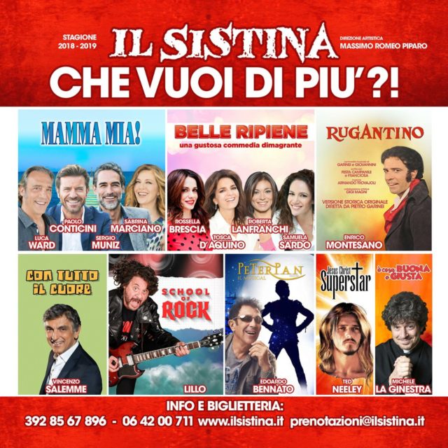 Teatro Sistina cartellone spettacoli stagione 2018 2019