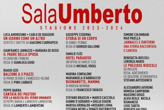 Teatro Sala Umberto Roma Stagione Teatrale 2023 2024 Direzione Artistica Alessandro Longobardi